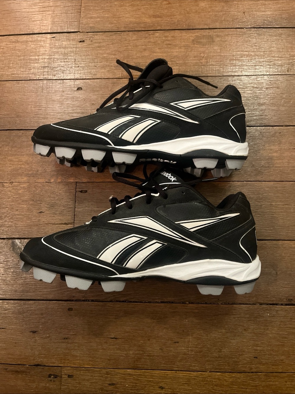 Reebok Baseball Cleats Black White Men's Size 10.5